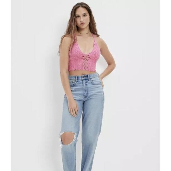 AE x The Summer I Turned Pretty Cropped Lace-Up Corset Top Small - Picture 5 of 8
